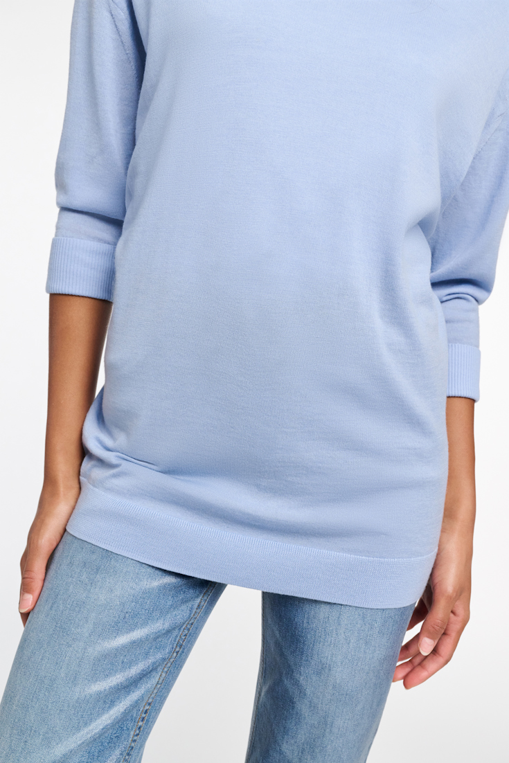 Dorothee Schumacher Virgin Merino wool extra long pullover sky blue