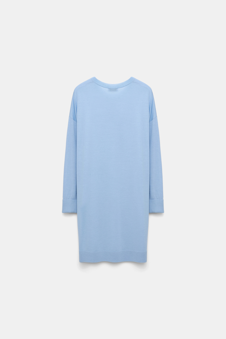Dorothee Schumacher Virgin Merino wool extra long pullover sky blue