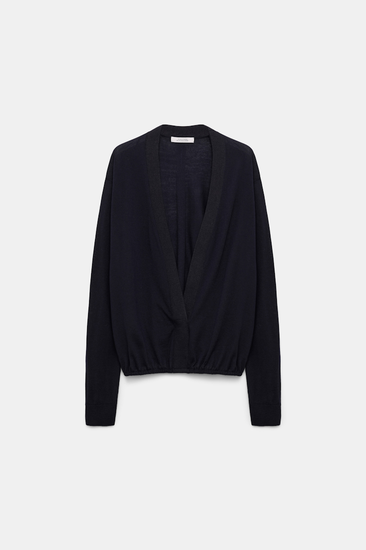 Dorothee Schumacher Pullover aus Merino mit Blouson-Effekt dark navy