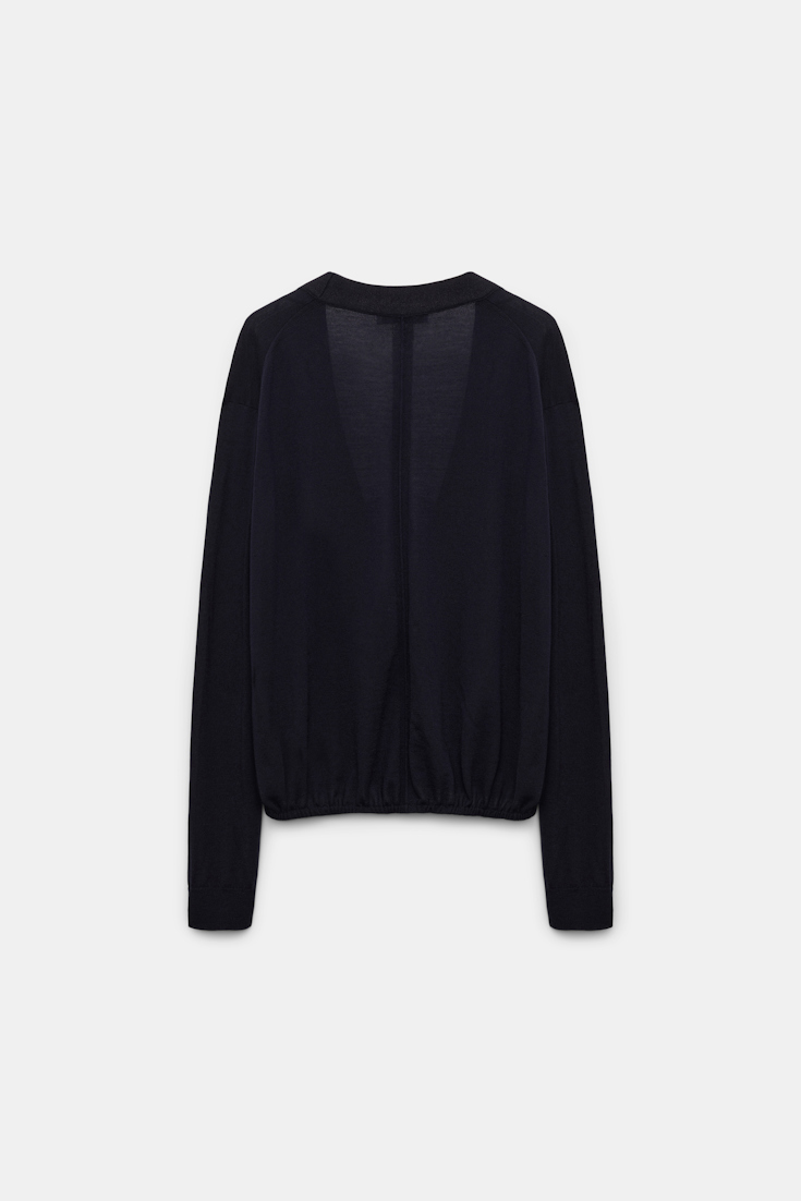 Dorothee Schumacher Pullover aus Merino mit Blouson-Effekt dark navy