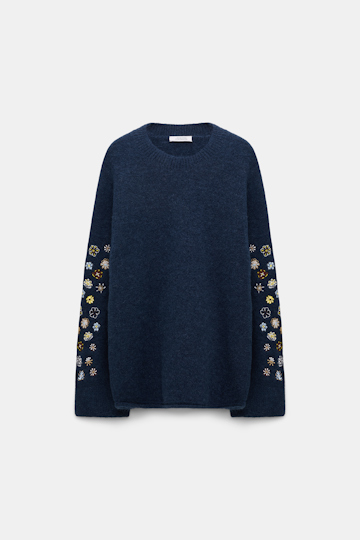 Dorothee Schumacher Alpaca-blend pullover with embroidery midnight