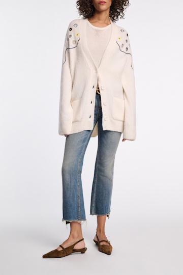 Dorothee Schumacher Cardigan aus Alpaka-Mix mit Embroidery marshmellow white