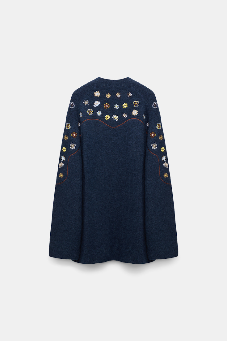 Dorothee Schumacher Alpaca-blend cardigan with embroidery midnight