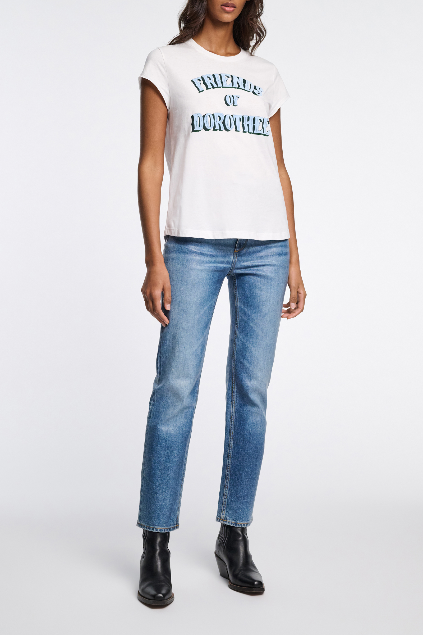 Dorothee Schumacher Friends of Dorothee printed cotton T-shirt light blue friends