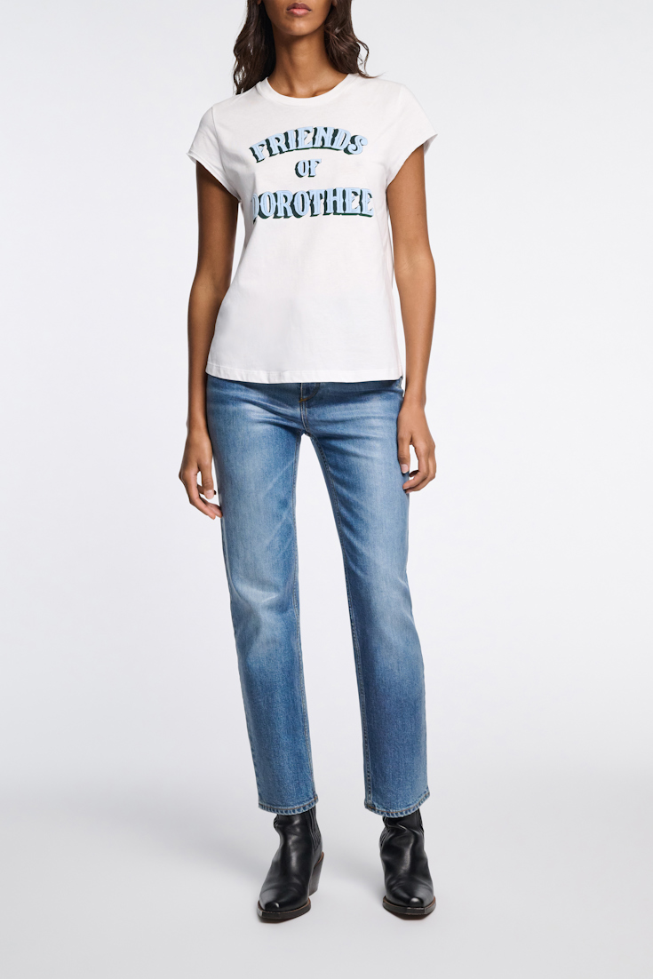 Dorothee Schumacher Friends of Dorothee printed cotton T-shirt light blue friends