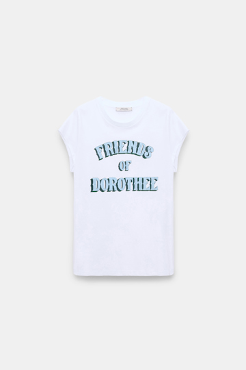 Dorothee Schumacher Friends of Dorothee printed cotton T-shirt light blue friends