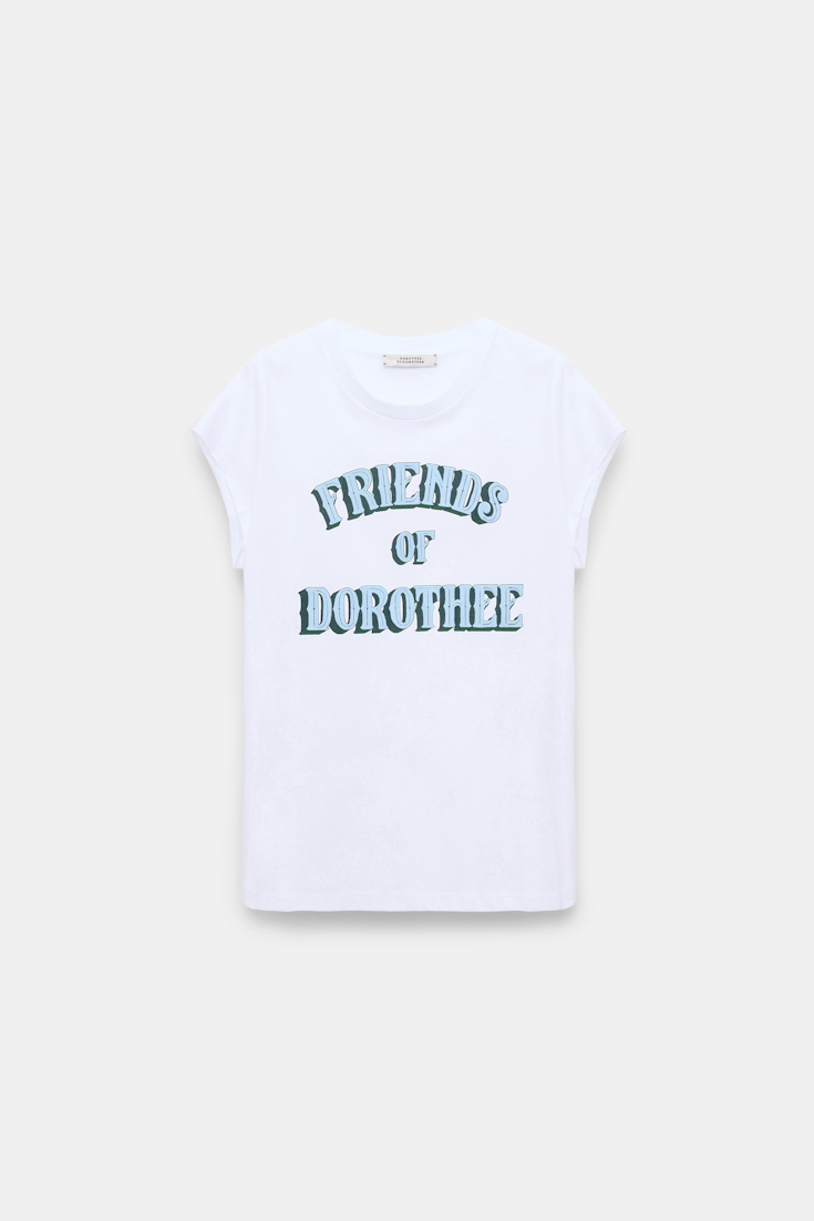Dorothee Schumacher Friends of Dorothee printed cotton T-shirt light blue friends