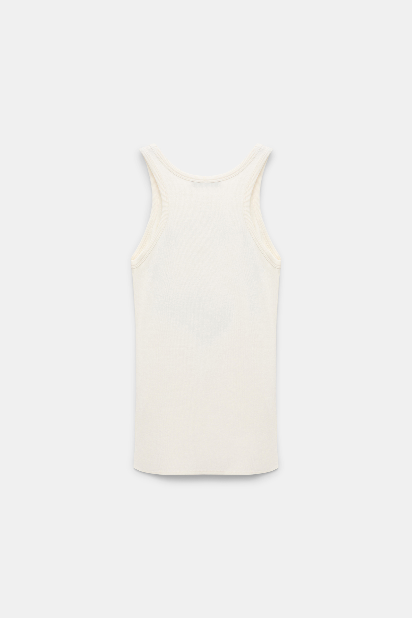 Dorothee Schumacher Fine rib tank top with flower embroidery light yellow