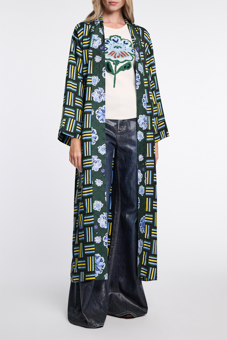Dorothee Schumacher Geripptes Top mit Blumenstickerei light blue