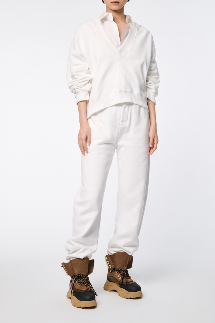 Dorothee Schumacher Hose aus schwerem Felpa mit elastischem Bund pure white