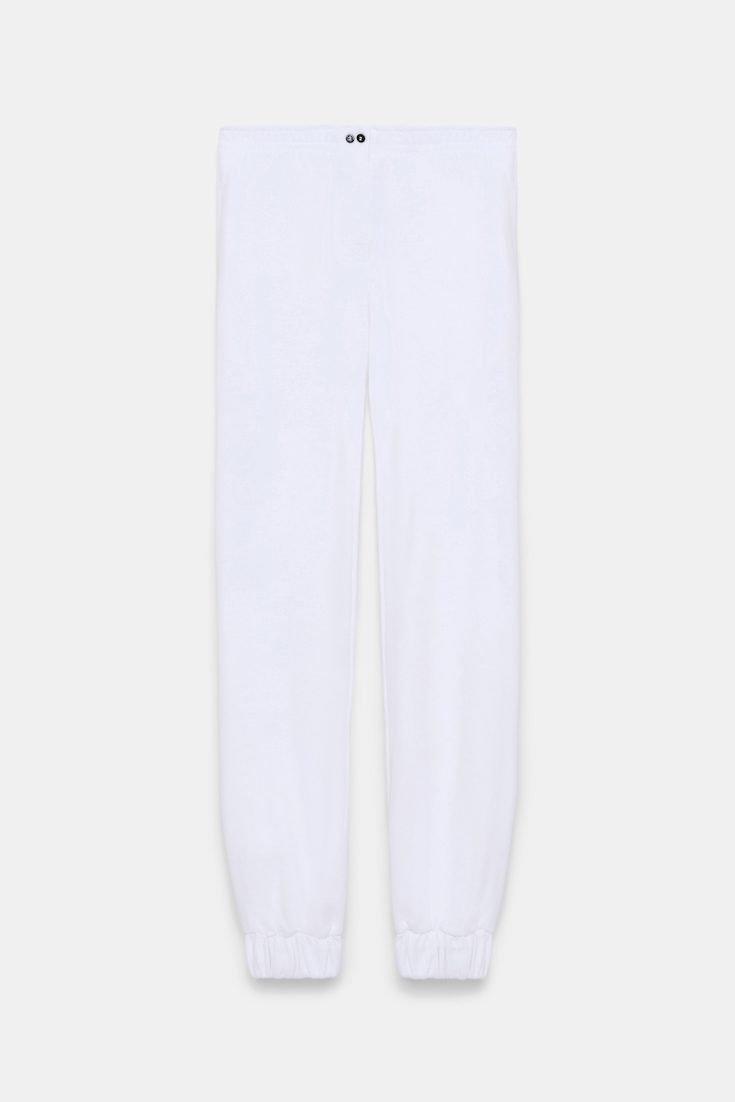 Dorothee Schumacher Hose aus schwerem Felpa mit elastischem Bund pure white