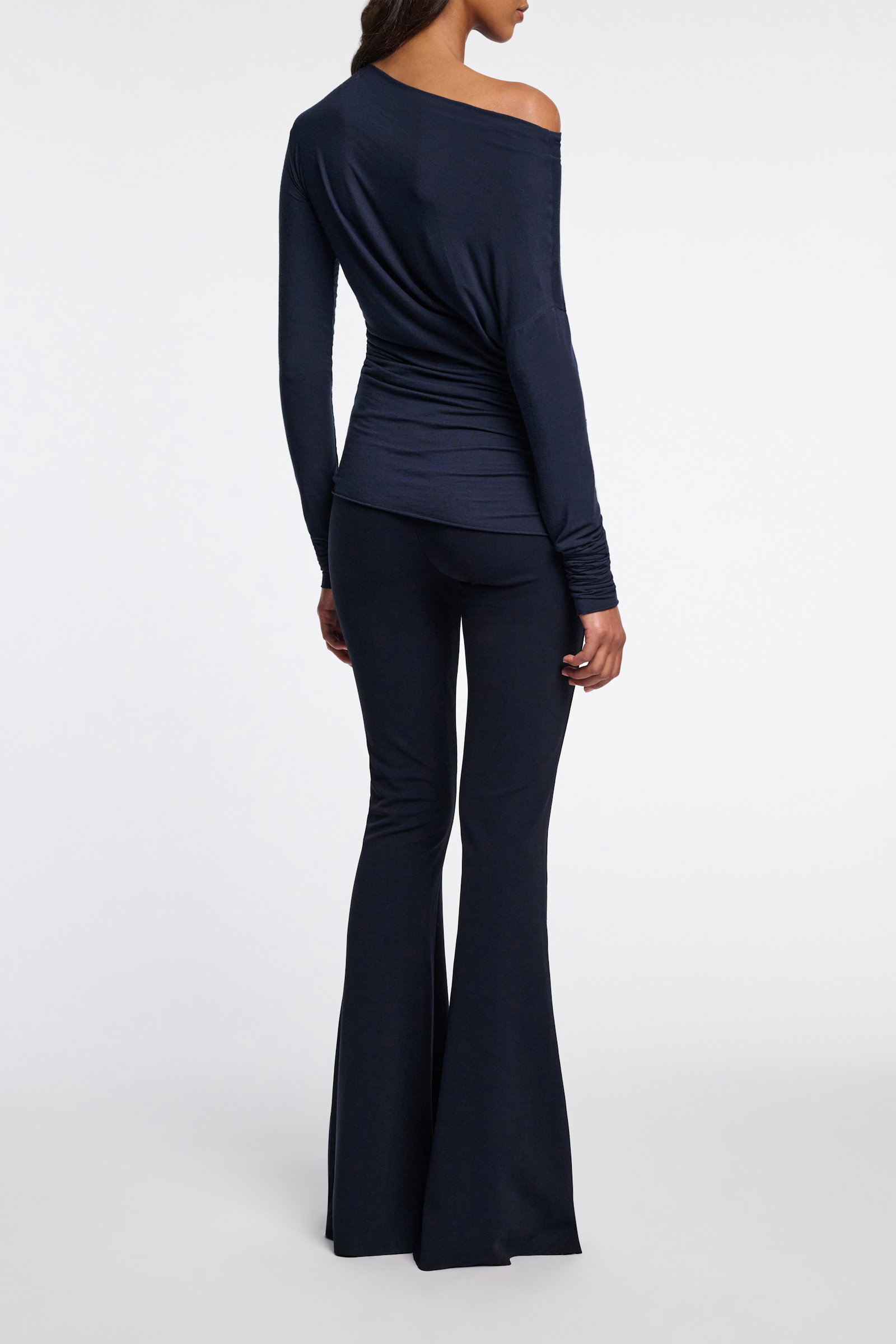 Dorothee Schumacher Asymmetric draped top dark navy
