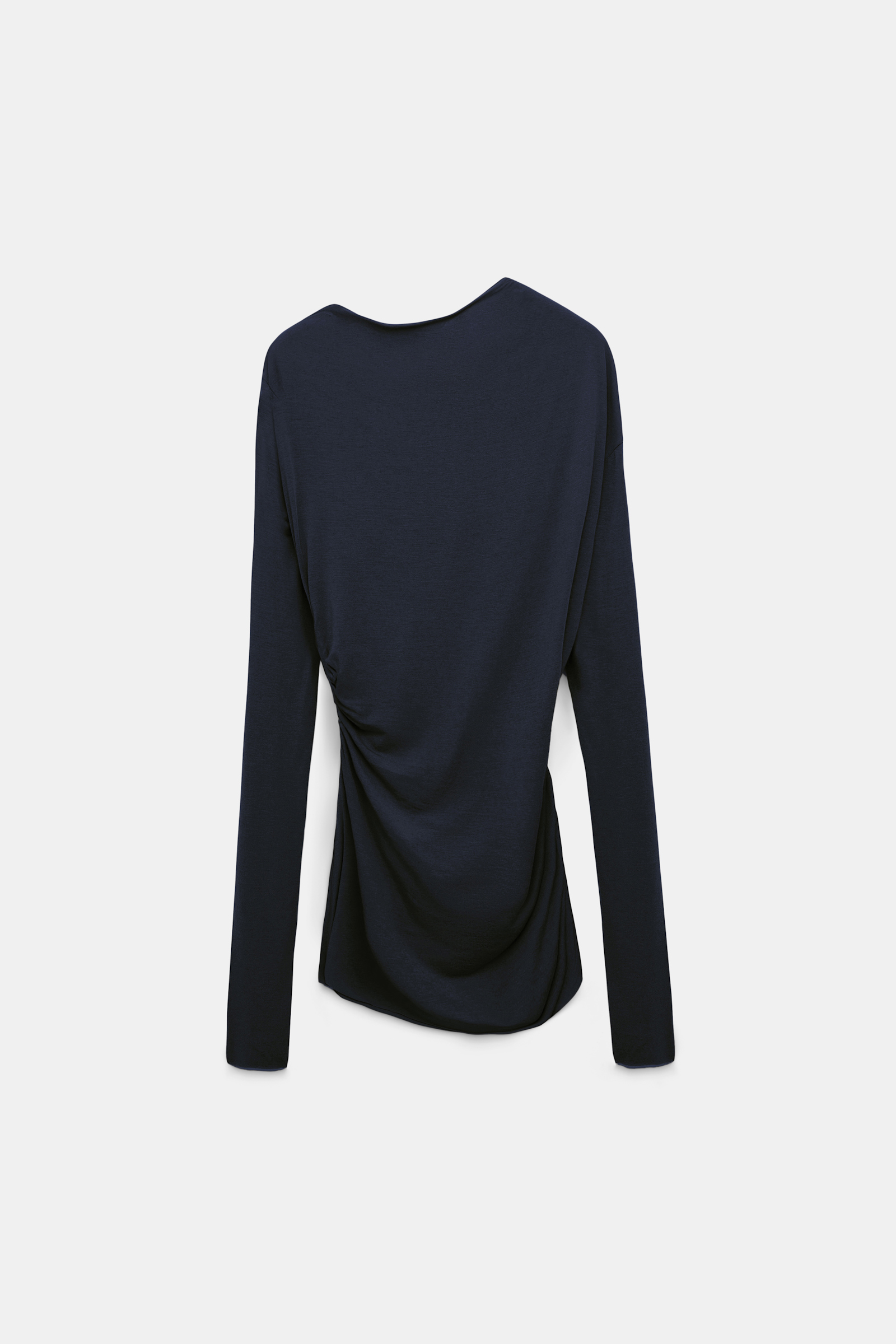 Dorothee Schumacher Asymmetric draped top dark navy