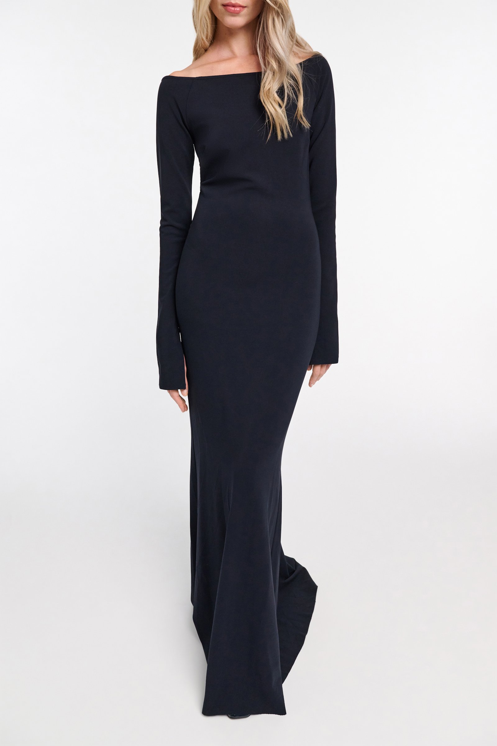 Dorothee Schumacher Evening dress with straight, wide neckline dark navy