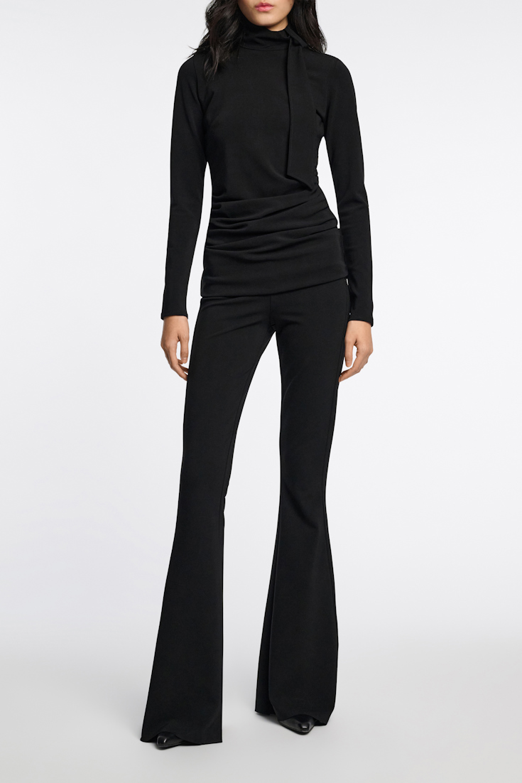 Dorothee Schumacher Turtleneck top with loop and scarf detail pure black