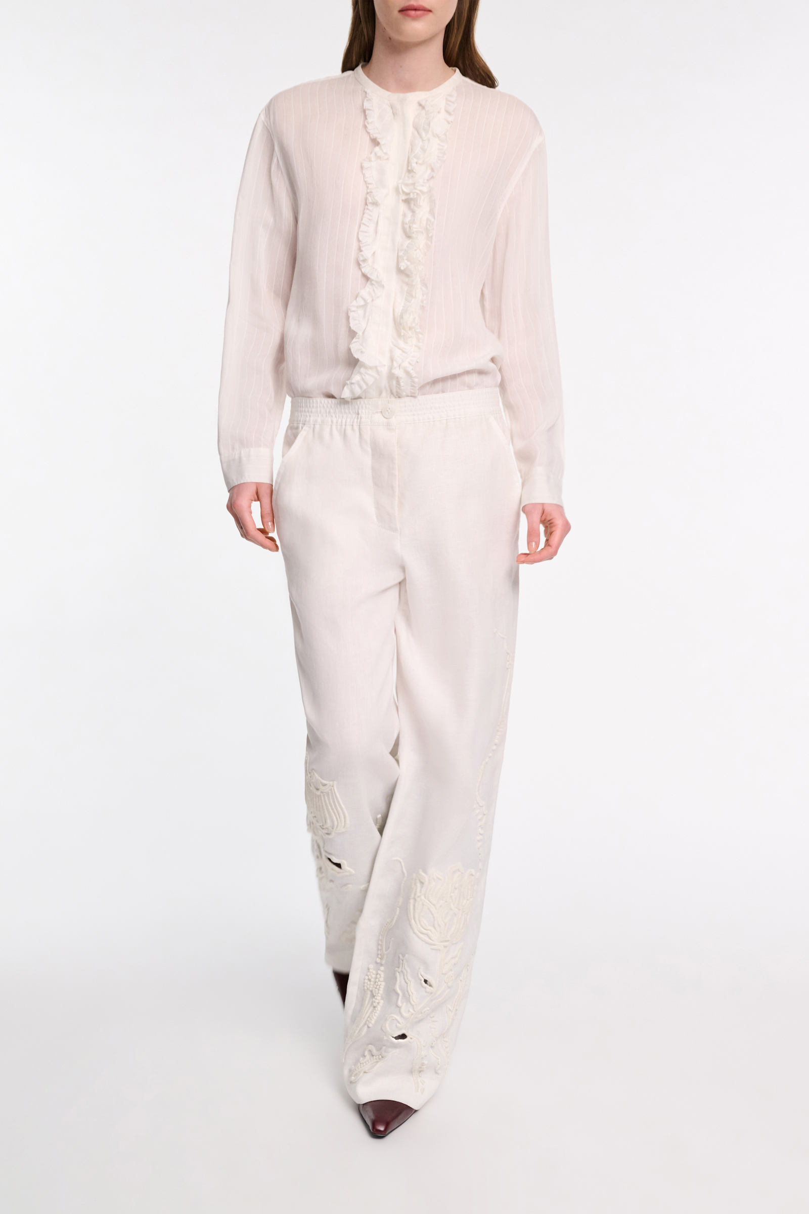 Dorothee Schumacher Blouson-Bluse mit Rüschen pure white