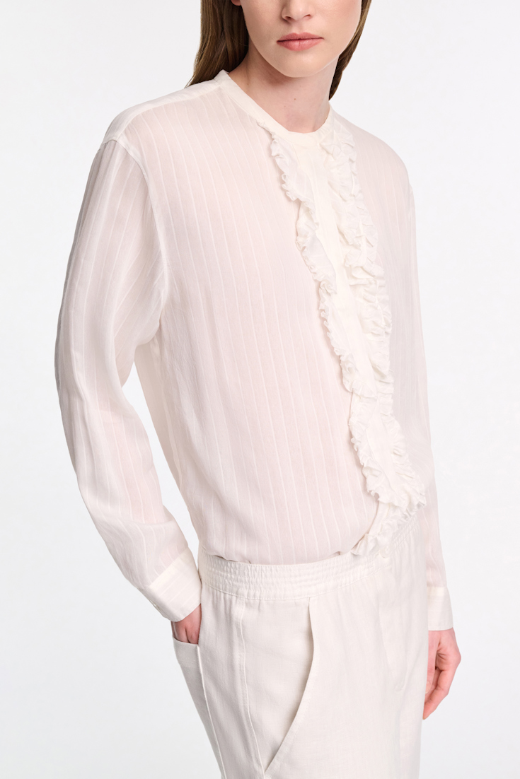 Dorothee Schumacher Blouson-Bluse mit Rüschen pure white