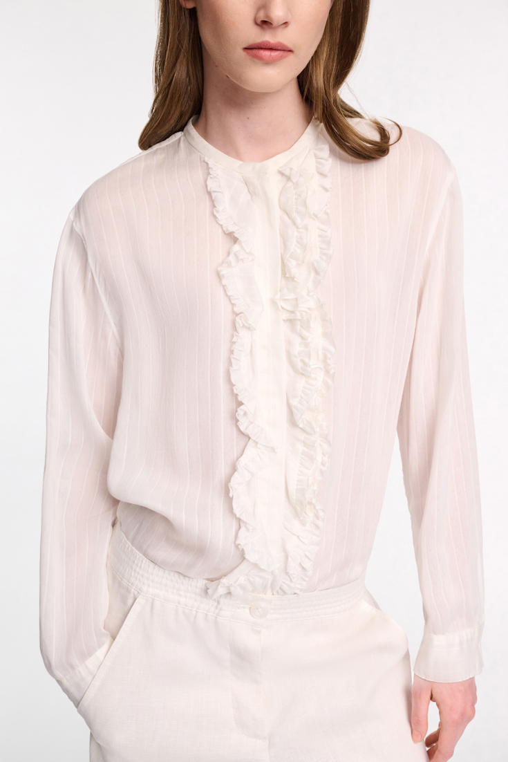 Dorothee Schumacher Blouson-Bluse mit Rüschen pure white