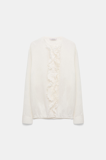 Dorothee Schumacher Blouson-Bluse mit Rüschen pure white