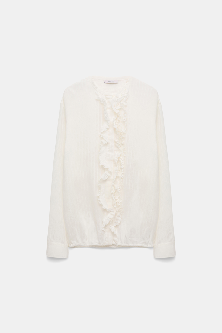 Dorothee Schumacher Blouson-Bluse mit Rüschen pure white