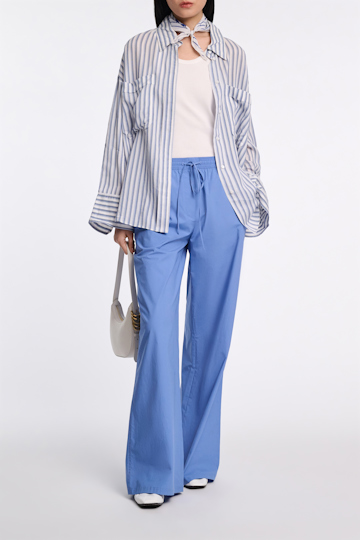 COOL STRIPE blouse Dorothee Schumacher Oversized shirt in striped silk-viscose blue shadow stripe