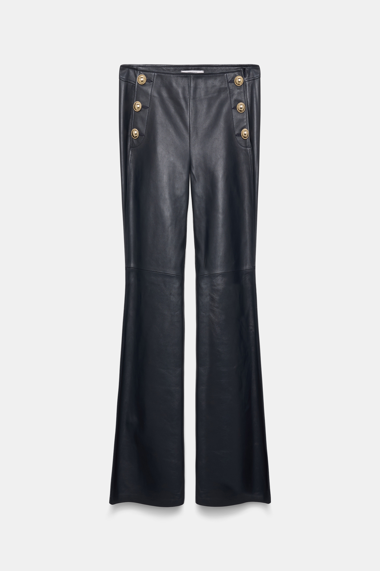 Dorothee Schumacher Sailor-style lambskin bootcut pants dark navy