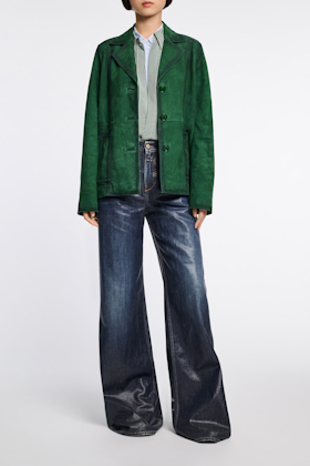 Dorothee Schumacher Jacke aus Veloursleder smaragd green