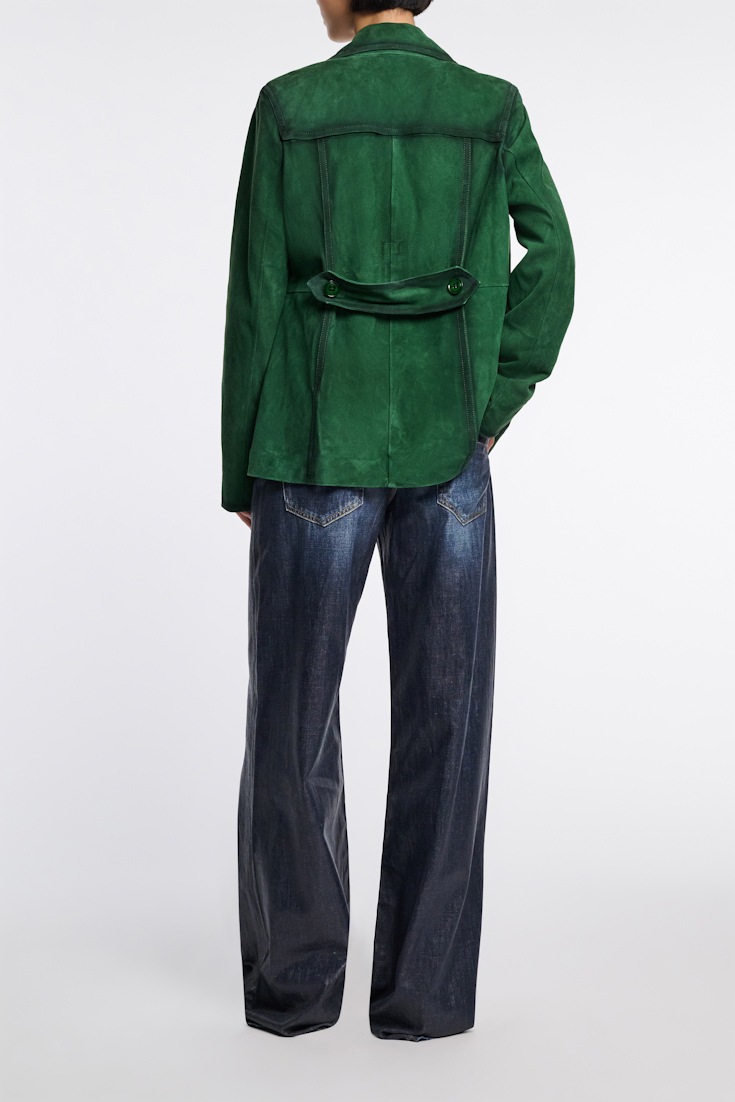 Dorothee Schumacher Jacke aus Veloursleder smaragd green