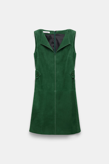 Dorothee Schumacher Minikleid aus Veloursleder smaragd green