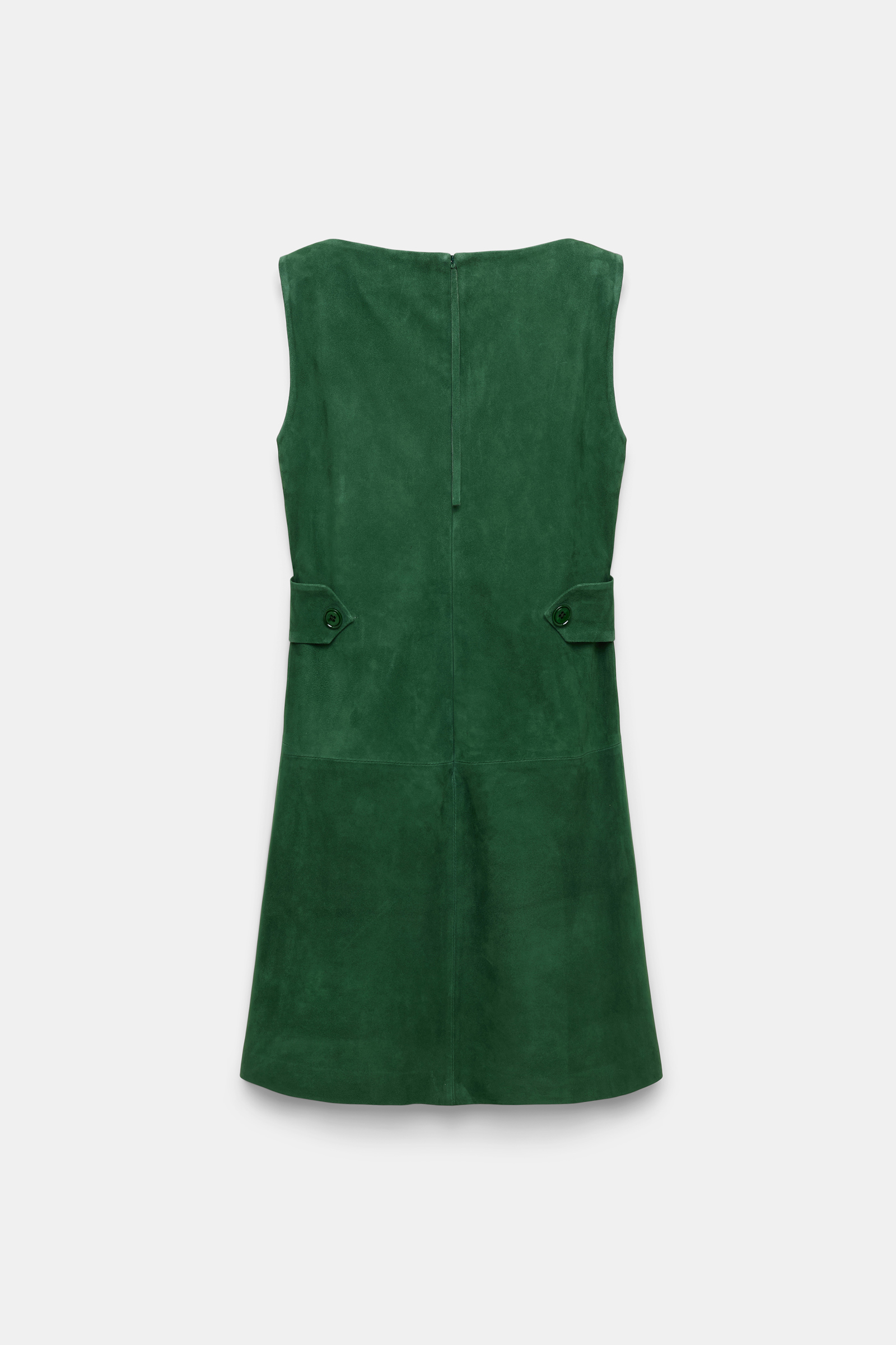 Dorothee Schumacher Suede mini dress with painted edges smaragd green