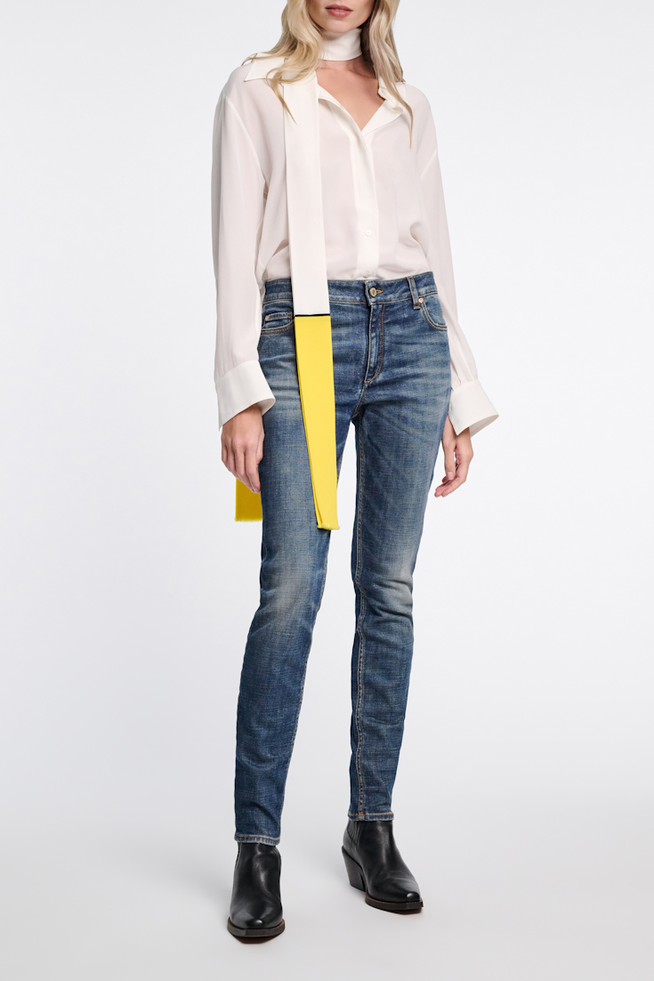 Dorothee Schumacher Skinny Jeans im used-Look denim blue