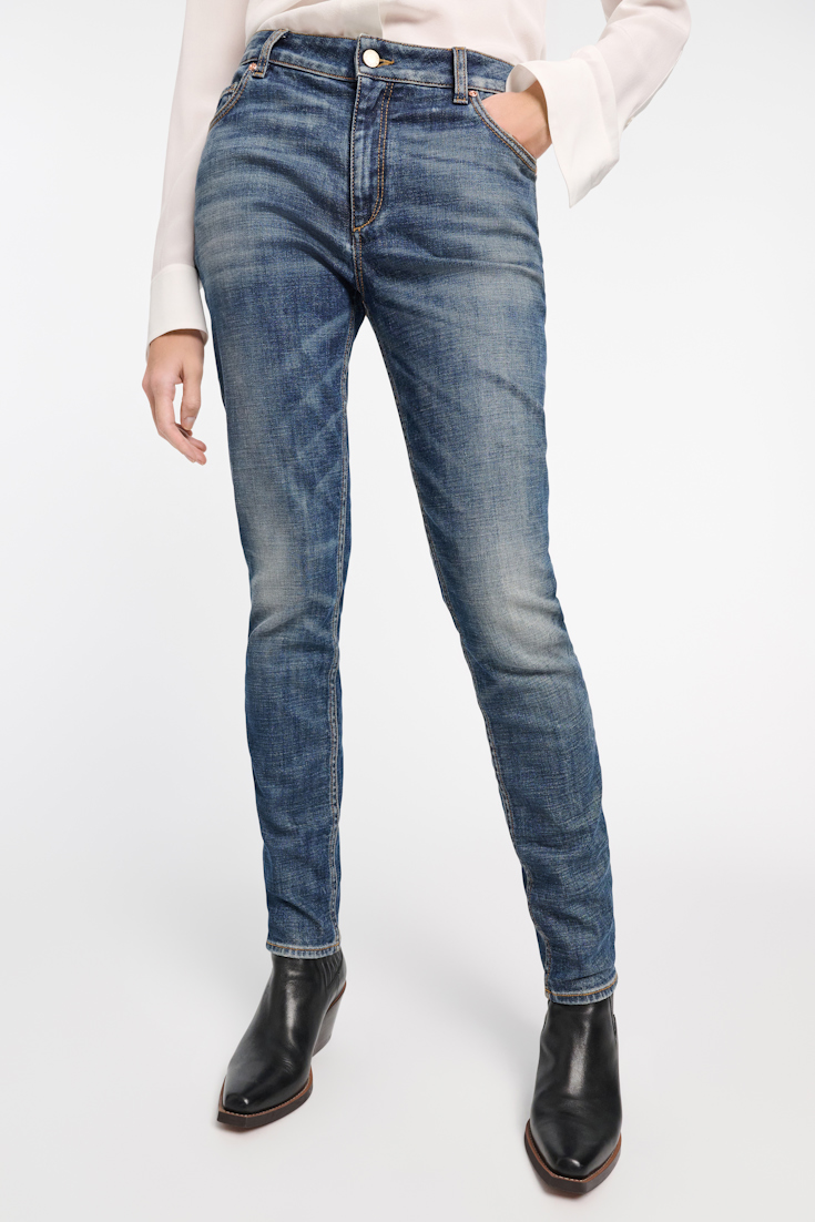 Dorothee Schumacher Skinny Jeans im used-Look denim blue