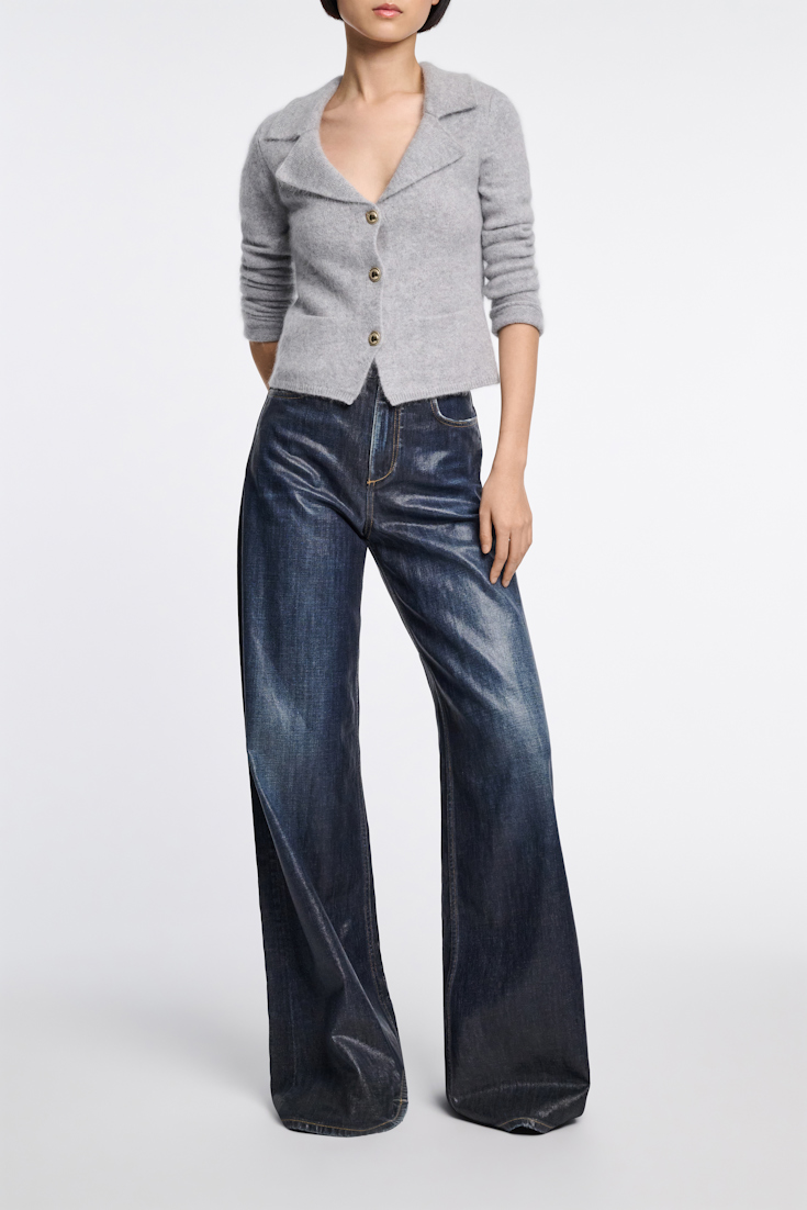 Dorothee Schumacher Jeans mit weitem Bein und under-glass Effekt blue indigo