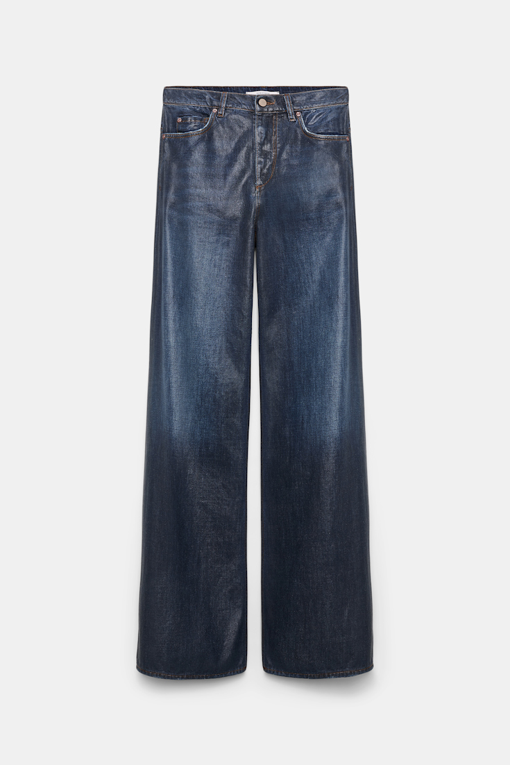 Dorothee Schumacher Jeans mit weitem Bein und under-glass Effekt blue indigo