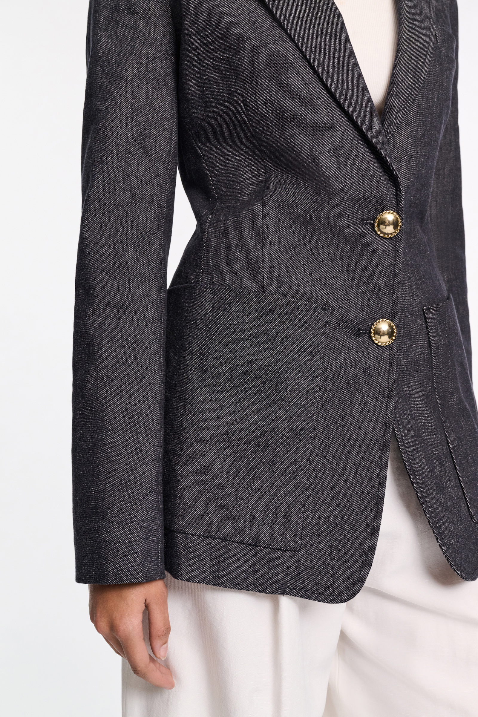 Dorothee Schumacher Einreihiger Blazer aus Denim blue denim