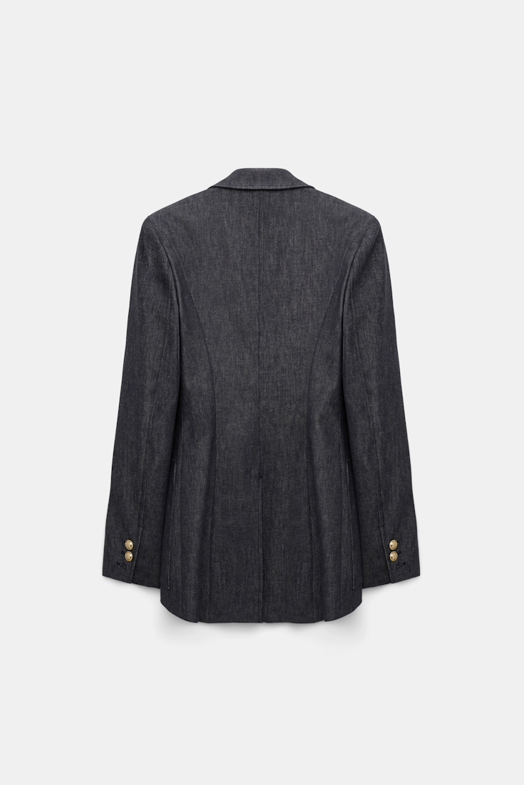 Dorothee Schumacher Einreihiger Blazer aus Denim blue denim