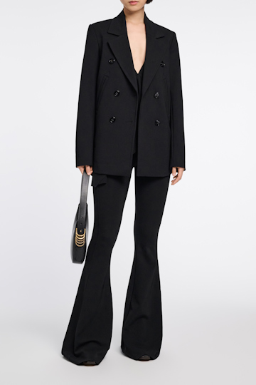 Dorothee Schumacher Zweireihiger Blazer aus Punto Milano pure black