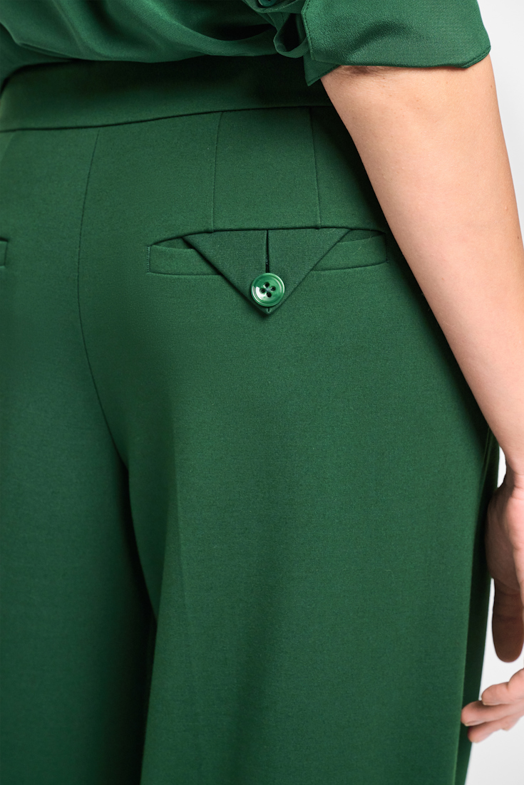 Dorothee Schumacher Hose aus Punto Milano mit weitem Bein gras green