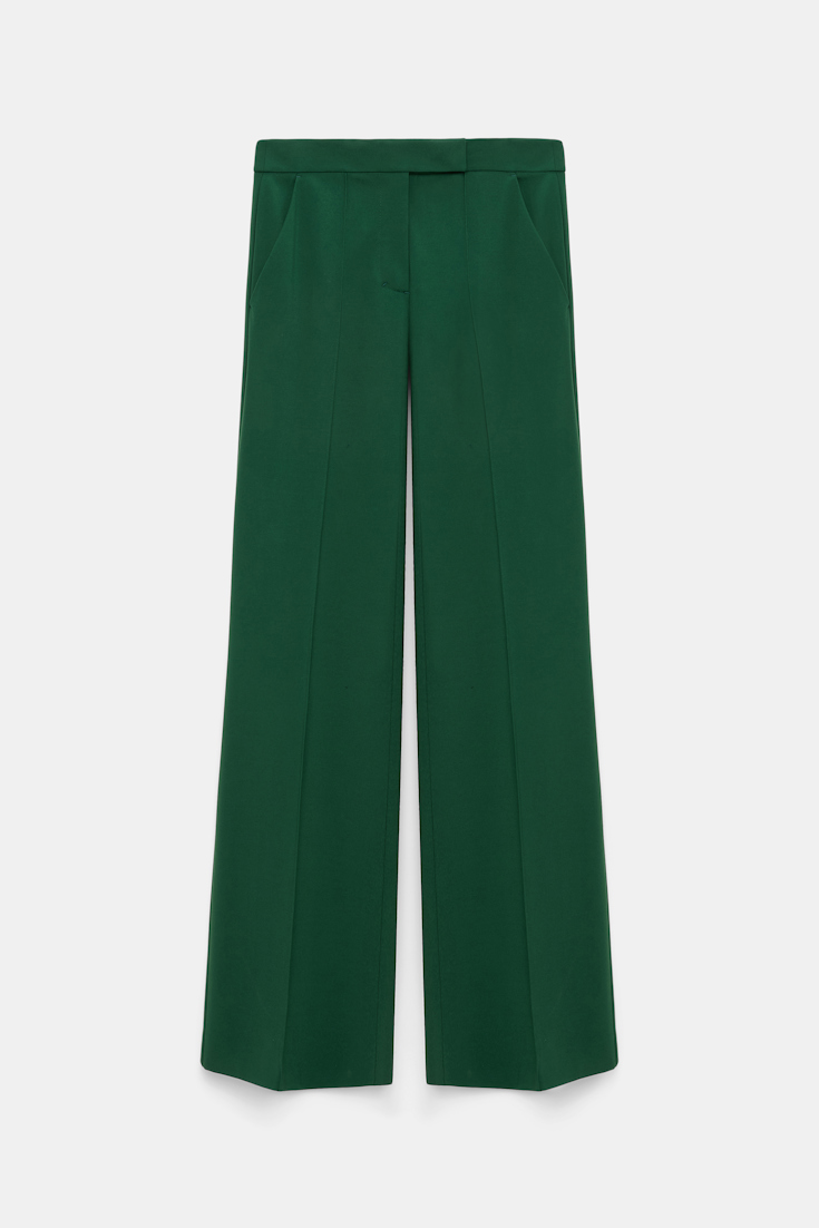 Dorothee Schumacher Hose aus Punto Milano mit weitem Bein gras green