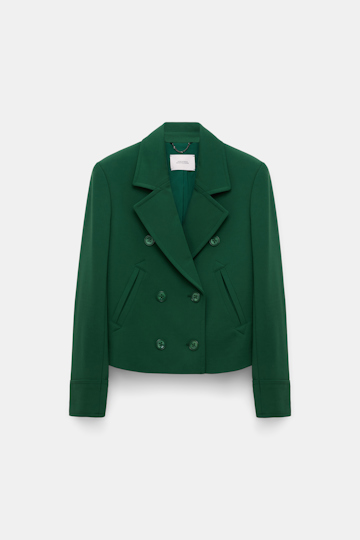 Dorothee Schumacher Boxy Jacket aus Punto Milano gras green
