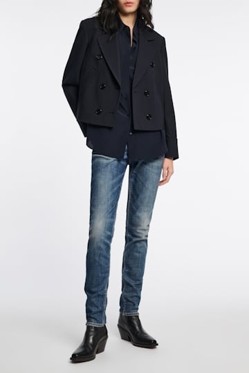 Dorothee Schumacher Boxy Jacket aus Punto Milano dark navy