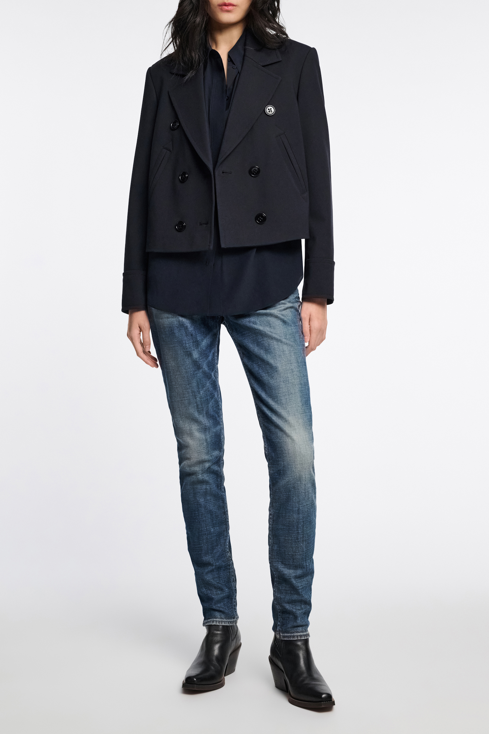 Dorothee Schumacher Boxy Jacket aus Punto Milano dark navy