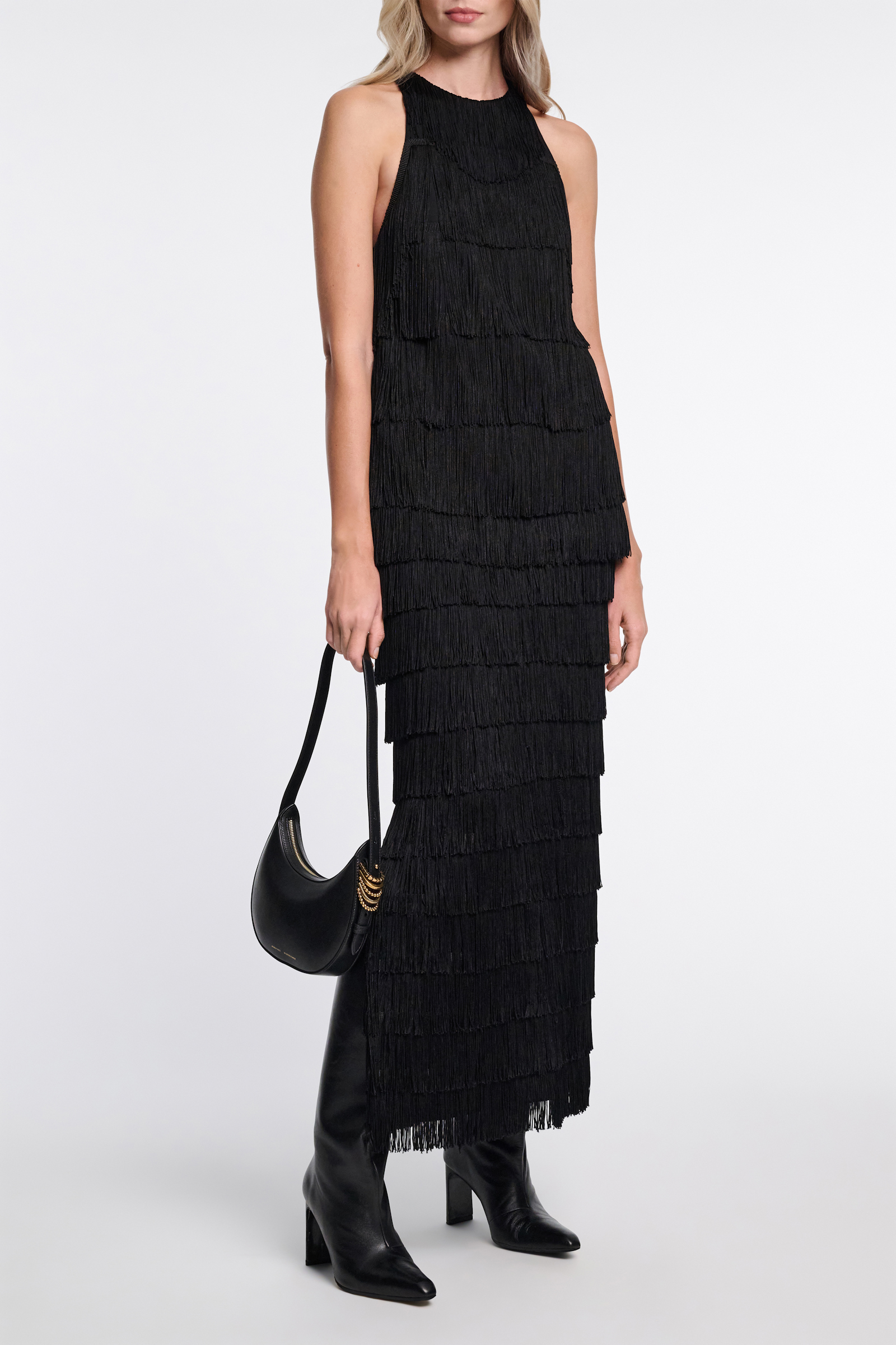 Dorothee Schumacher Punto Milano Rock mit Allover-Fransen pure black