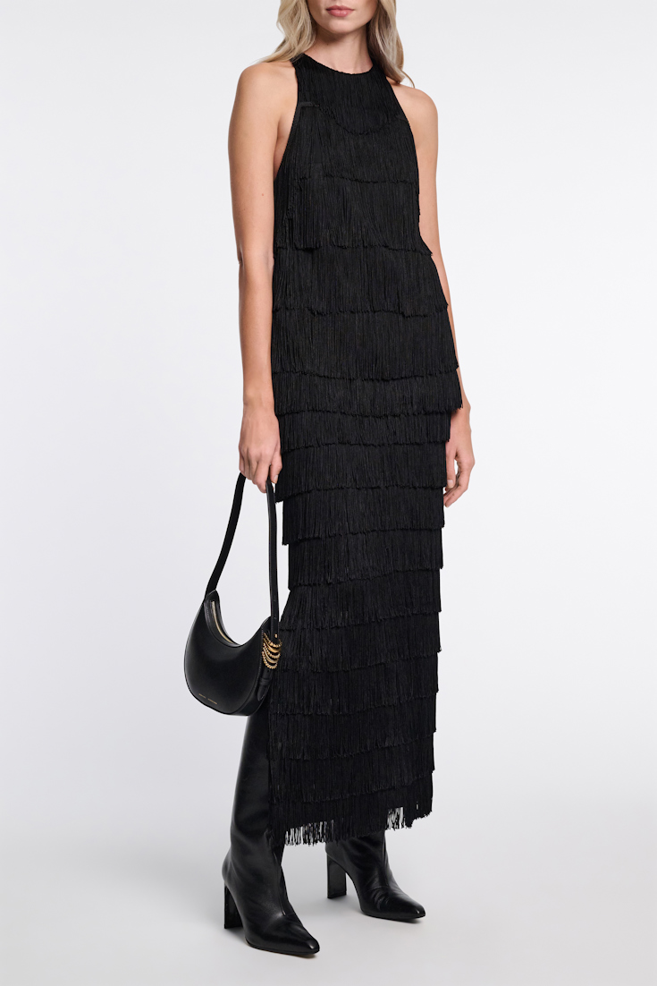 Dorothee Schumacher Punto Milano Rock mit Allover-Fransen pure black