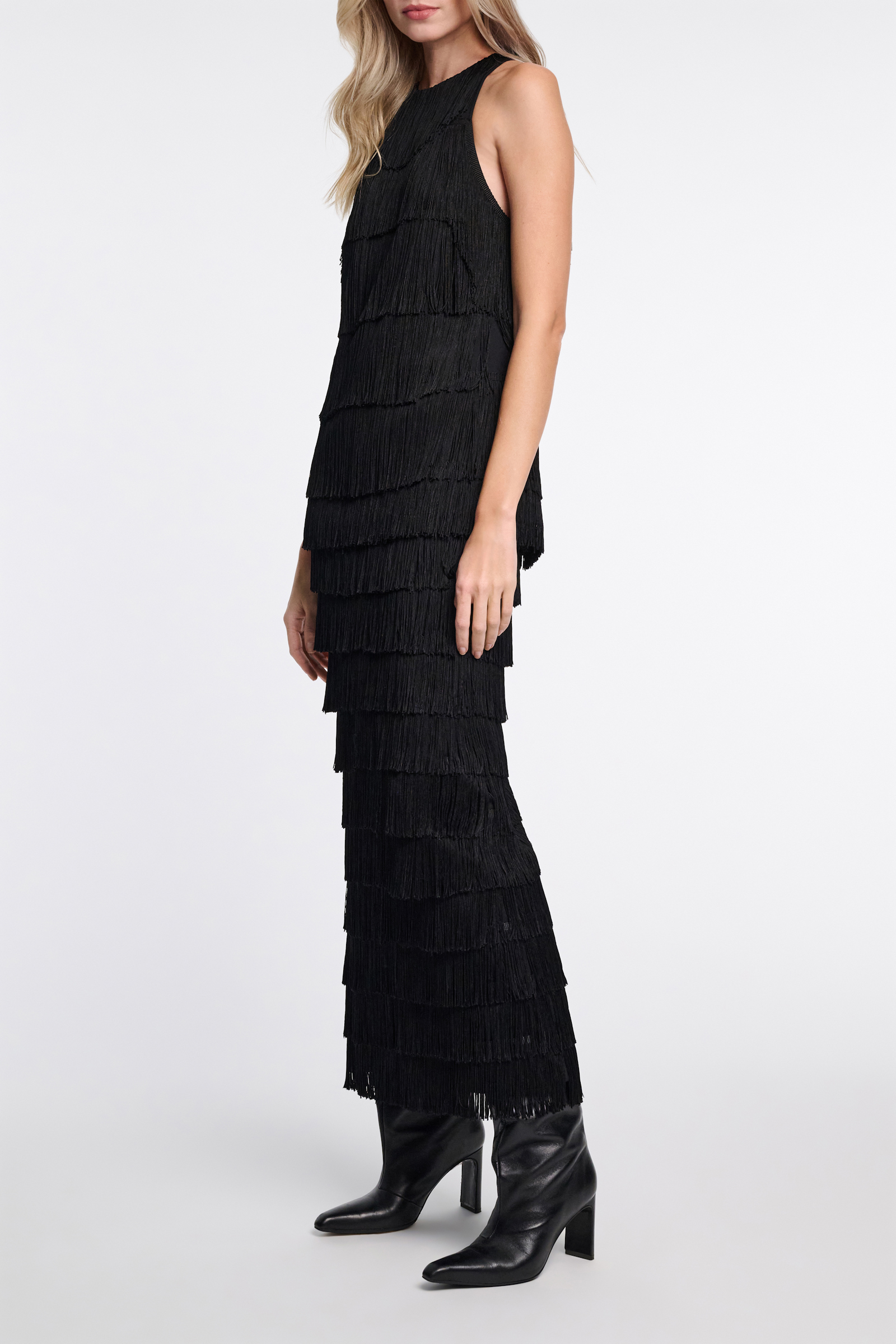 Dorothee Schumacher Punto Milano Rock mit Allover-Fransen pure black