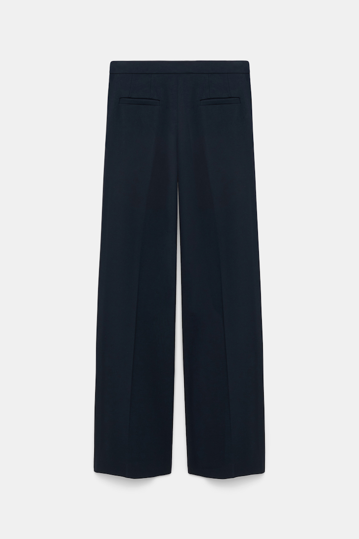 Dorothee Schumacher Wide leg Punto Milano sailor pants dark navy
