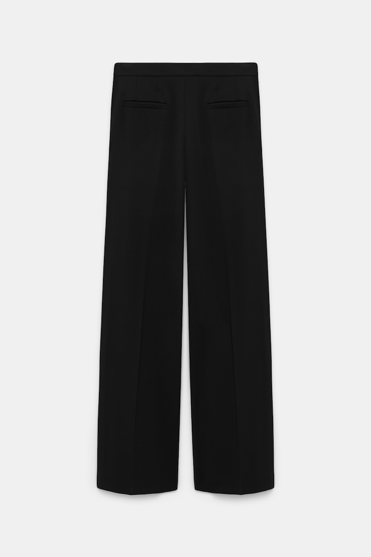 Dorothee Schumacher Hose aus Punto Milano mit goldenen Knöpfen pure black