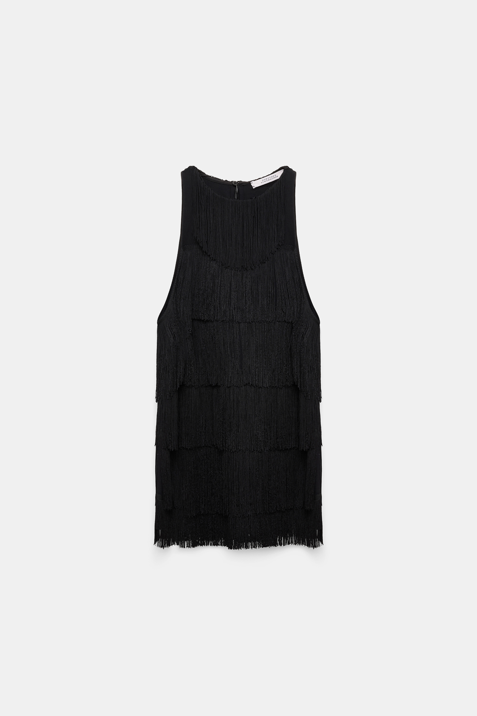 Dorothee Schumacher Punto Milano tank top with allover fringe pure black