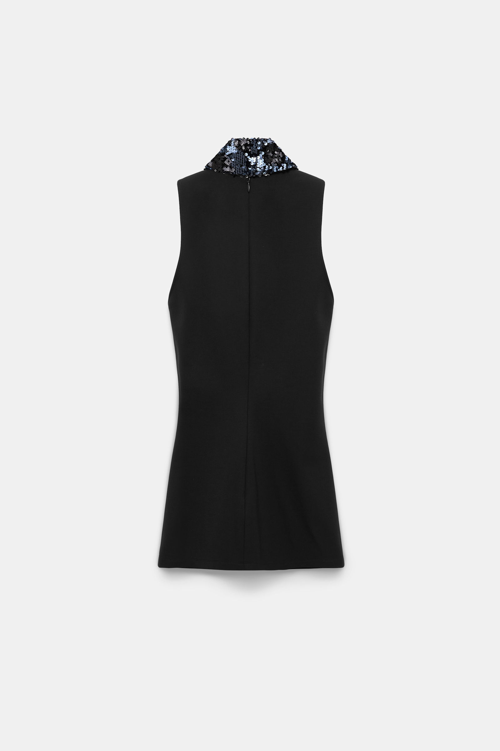 Dorothee Schumacher Punto Milano top with sequin scarf pure black
