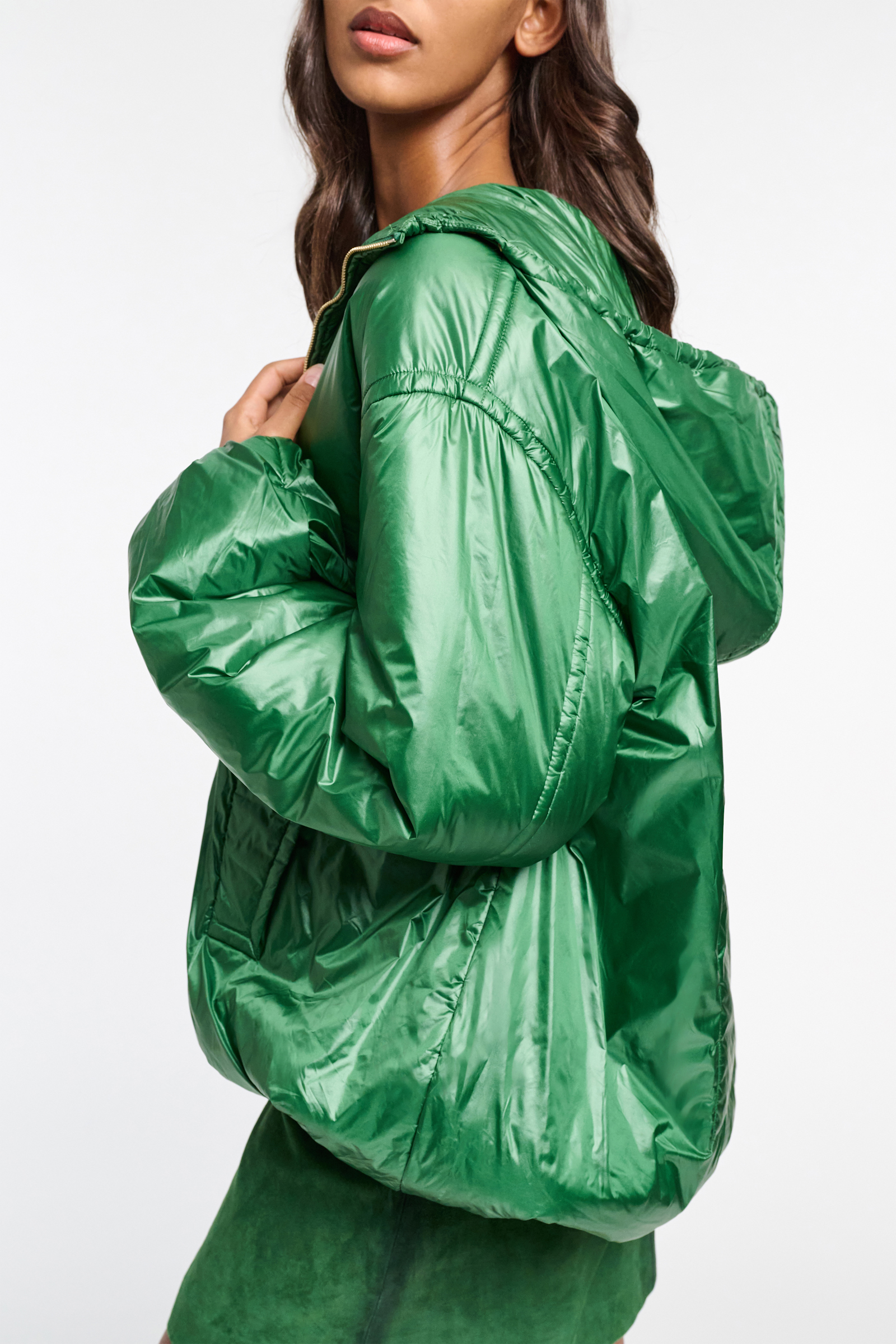 Dorothee Schumacher Nylon Hoodie gras green